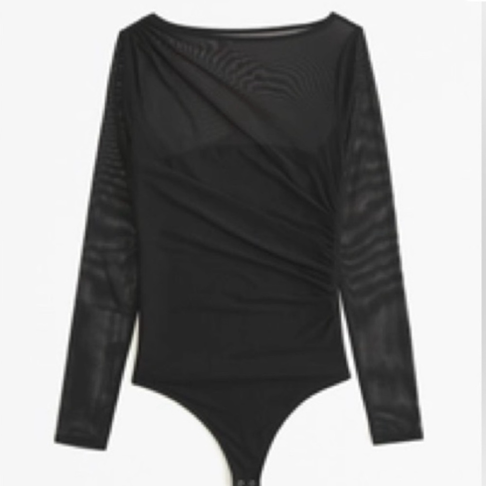 Abercrombie & Fitch Black Mesh Detail Top